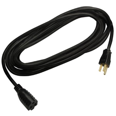 VIRTUAL 02306ME 15 ft. Black Round Vinyl Extension Cord VI595707